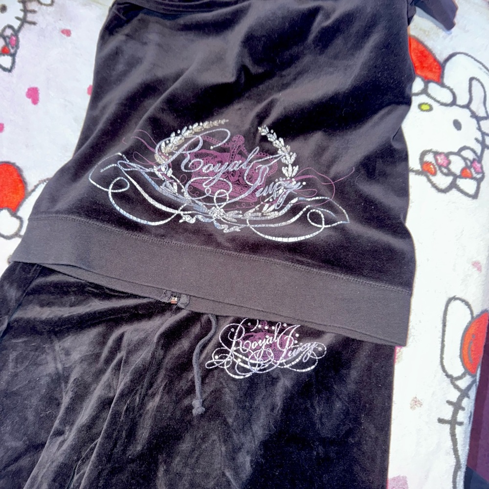 Vintage Juicy Couture Black Velour tracksuit
